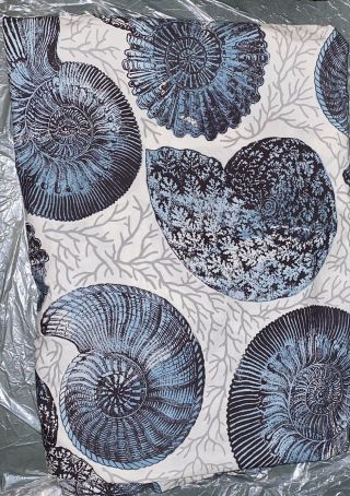 Rare Pottery Barn Coral Shell Beach Conch Shells Duvet Cover Queen/Full 3