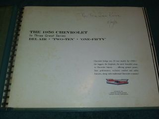 1956 CHEVROLET DEALER ALBUM NOMAD / CORVETTE / BEL AIRE & MORE / RARE 2