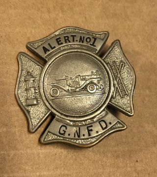 Antique Obsolete Alert No.  1 G.  N.  F.  D.  Fire Department Badge