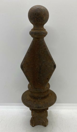 Old Antique Metal Fence Post Spike Vintage Cast Iron Gate Topper Steampunk