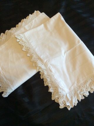 Vintage Irish Lace Pillowcases From Ireland