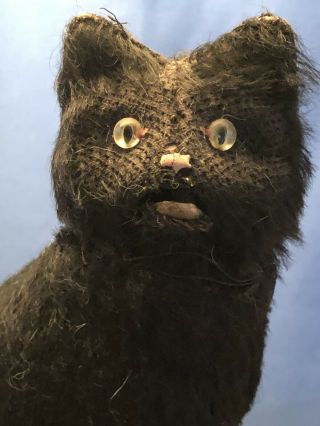 VINTAGE Rare 1930 ' s SCHUCO Tin Wind - up BLACK CAT PURRING Toy HALLOWEEN 5