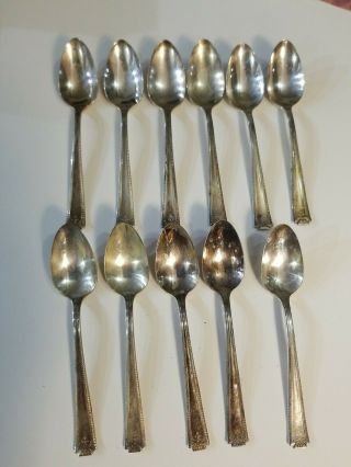Set Of 11 Vintage Victory Silver Plate Rare Sugar Spoon Tea Cup Size Small 4.  5 "