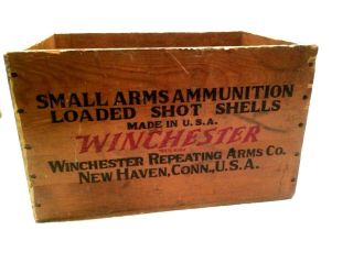 Rare Vintage Winchester Small Arms Ammunition Wooden Box
