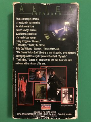 Alien Intruder VHS OOP PM Entertainment Video Rare Horror Billy Dee Williams 2