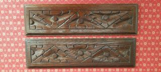 Antique French Hand Carved Oak Decorative Panels / Embellishments C1900