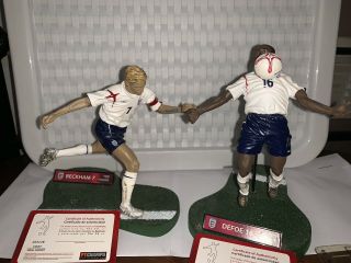 Rare David Beckham And Jermain Defoe 6” Ft Champs Figures.  05 - 06 England Kit