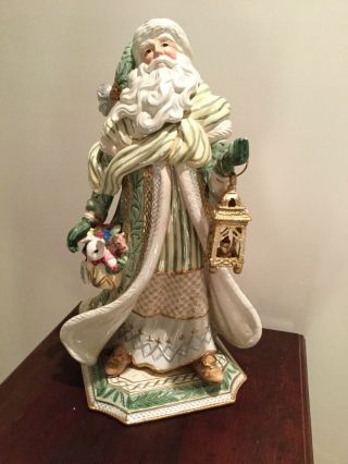 Rare Fitz And Floyd Gregorian Green Santa Claus 21 " Figure Statue Box