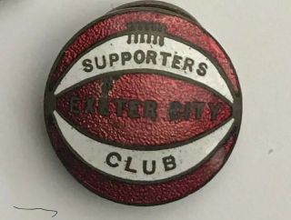 Rare Old Exeter City Button Hole Supporters Club Football Pin Badge