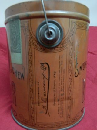 RARE Pre Bigger Hair Tobacco Tin B.  Leidersdorf Co. ,  Can Tin Pail 1920s? 3