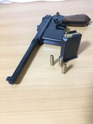 Rare 「marushin Waffenfabrik Mauser M712 C96 W/5carts」 Jp Cap Gun （model Gun） Mgc