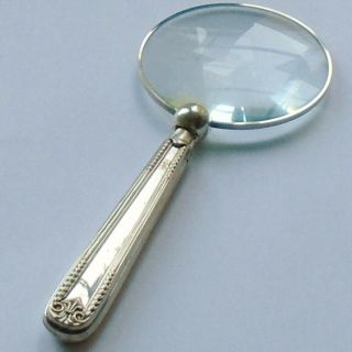 William Yates Hm Sterling Silver Handle Magnifying Glass Sheff 1917 George V