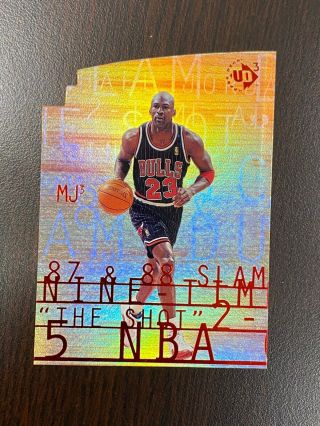 Michael Jordan 1997 Upper Deck 3 Mj3 Die - Cut Mj3 - 1 Chicago Bulls Rare Card