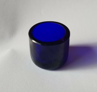 Cobalt Blue Glass Liner Insert Salt / Mustard 31mm Dia X 26mm Tall