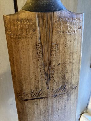 Vintage Gunn & Moore Made In England Antique Willow Cricket Bat.  Autograph
