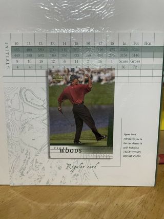 2001 Upper Deck Golf Promo Tiger Woods Rookie Card In Folder Rare For Sure