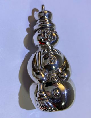 Tiffany & Co Snowman 1992 Rare Sterling Silver Christmas Ornament 3 "