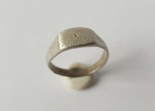 Ancient Roman Silver Engraved Ring 3 - 4 Ad