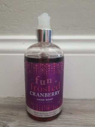 Rare Bath & Body Fun Frosted Cranberry Hand Soap Full Size 12 Fl Oz