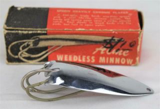 Vintage Chrome Plated Acme Weedless Minnow Lure W/box