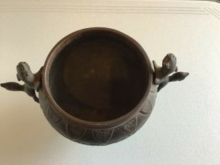 Vintage Chinese bronzed urn Bowl approx 4” height and diameter 3