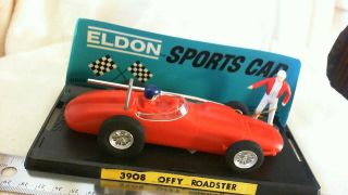 Vintage 1960s Eldon 1/32 Scale Offy Racer Slot Car - - old - RARE WITH DISPLAY BOX 3