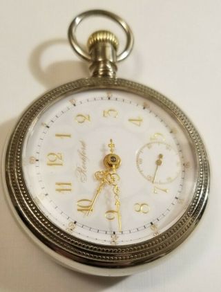 Rockford Rare 18s.  17 Jewel Adj.  Fancy Dial Two - Tone Movement Only Made 4,  610.