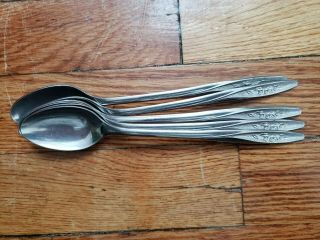 6 Antique Vintage Collectable Superior Stainless Iced Tea Spoons 7.  5 "