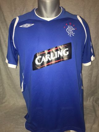 Rangers Home Shirt 2008/09 Mendes 4 Large Rare And Vintage