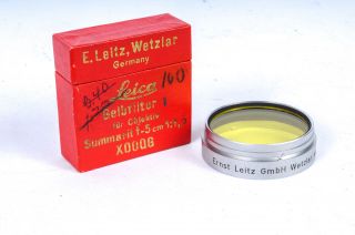 Rare Leica X00qg Yellow 1 Filter E.  Leitz,  Wetzlar Gelfilter