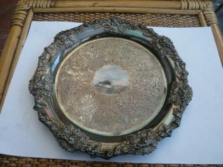 Good Quality Antique Vintage Old Silver Plated Small Tray Salver Decanter Stand