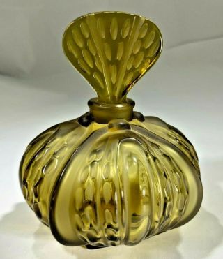 Elegant Rare Lalique France Mirabel Perfume Crystal Embossed Glass Bottle