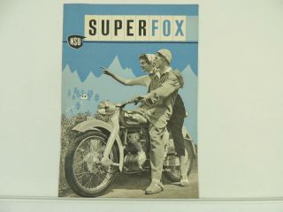 Vintage 1956 ? Nsu Motorcycle Dealer Brochure Superfox Renn - Fox Ultramax L2300