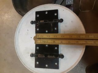 2 Antique Vintage Cannon Ball Pin Door Hinges 3.  5 " X 3.  5 " Reclaimed Salvage Bh3