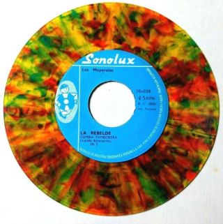 7 " Los Mayorales " La Rebelde " Afro Cumbia Rare Color Vinyl Peru Press Listen