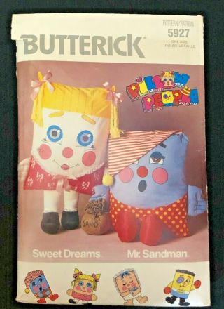 Butterick 5927 Pillow People Sweet Dreams Mr Sandman Soft Plush Toy Rare 80s Vtg