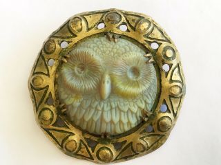 Antique Rare Arts And Crafts Signed Marshall Fields Owl Pin (hat Pin)