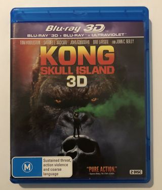 Kong Skull Island (3d,  Blu - Ray,  2 - Discs) Like Rated M Movie Region B Rare