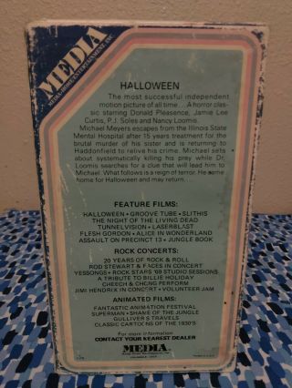 Halloween VHS Rare Yellow Media 1st Release 1978 Horror Slasher 5