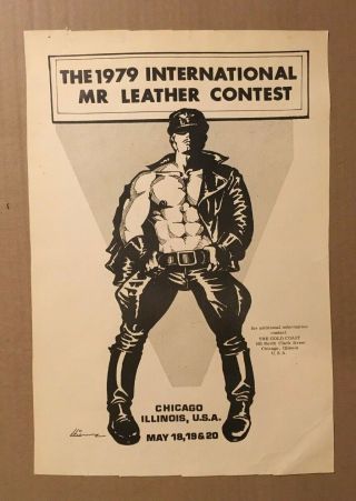 Rare Vintage 1979 Poster International Mr Leather (1) Etienne