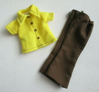 Vintage Ideal Crissy Velvet Doll Smarty Pants Outfit Yellow Top Brown Pants