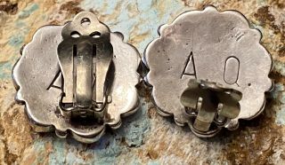 RARE Important Vintage Zuni ALICE QUAM Handmade Sterling Coral Cluster Earrings 5