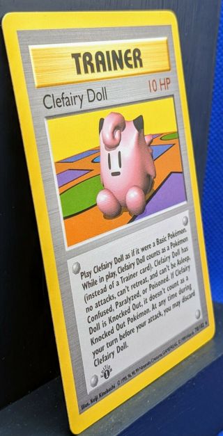 CLEFAIRY DOLL Trainer 1st Edition Shadowless Base Set NM/Mint Pokemon card WOTC 2