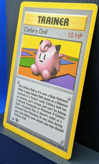 CLEFAIRY DOLL Trainer 1st Edition Shadowless Base Set NM/Mint Pokemon card WOTC 3