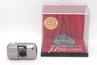 [super Rare Mint] Olympus μ Mju Limited Film Camera W/display Case From Japan