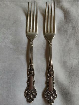 Last Pair Charter Oak 1847 Rogers Bros.  Silverplate Set Of 2 Dinner Forks 1906