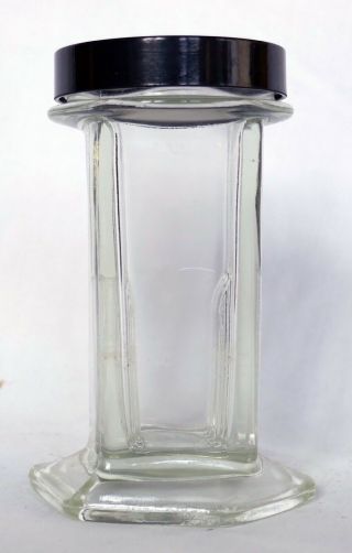 Antique Glass Microscope Slide Staining Jar W/ Lid Vintage Wheaton Coplin