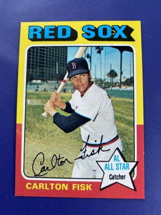 1975 Topps 80 Carlton Fisk Hof Boston Red Sox Outstanding Centering