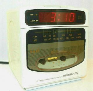 Vtg Soundesign Electronic Clock Radio 3638 Digital Display Am/fm Cassette Read