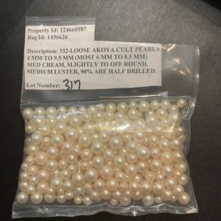 Rare Loose Akoya Pearl 4mm to 9.  5 Medium Cream Half Drilled Japanese 4